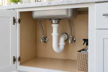 Illustration of under-sink plumbing repair